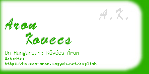 aron kovecs business card